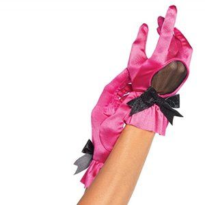 Leg Avenue Women's Wrist Length PINK Satin Gloves